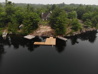 20ft x 30ft, 8ft x 20ft L Shape Floating Pontoon Dock in Big Whitefish Lake Seguin 1.jpeg